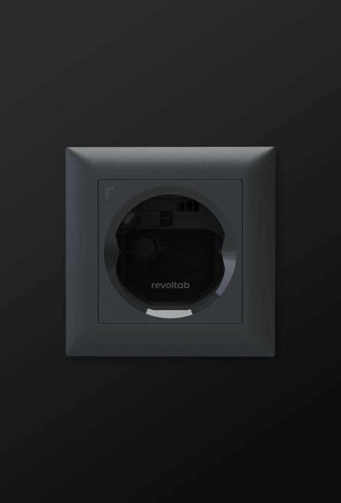 Ansicht des offenen Raumduft Smart Diffusor von Revoltab in schwarzer Farbe.